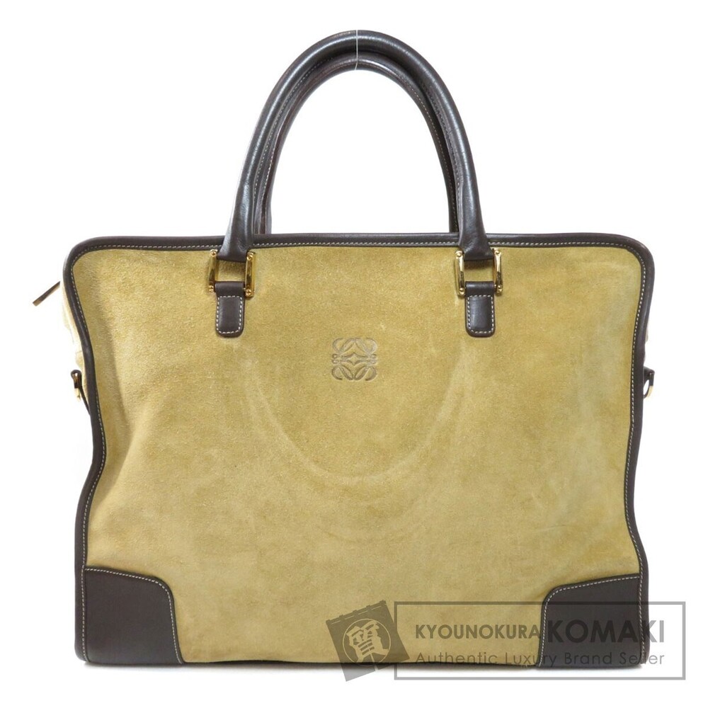 Loewe logo business bag suede Yellow